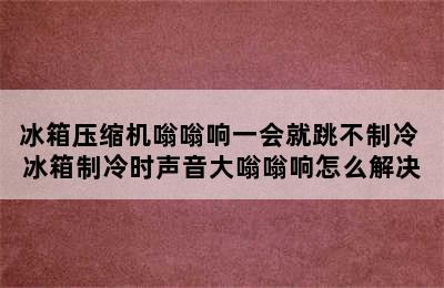 冰箱压缩机嗡嗡响一会就跳不制冷 冰箱制冷时声音大嗡嗡响怎么解决